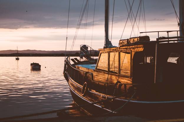 yacht on the sea during twilight