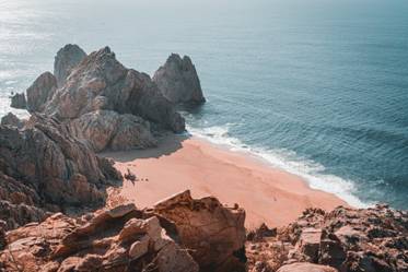 A rocky island near the sea