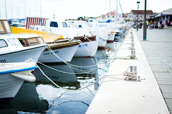 Luxury charter yachts parked onshore for deep sea fishing tours