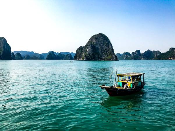 A small boat doing deep sea fishing